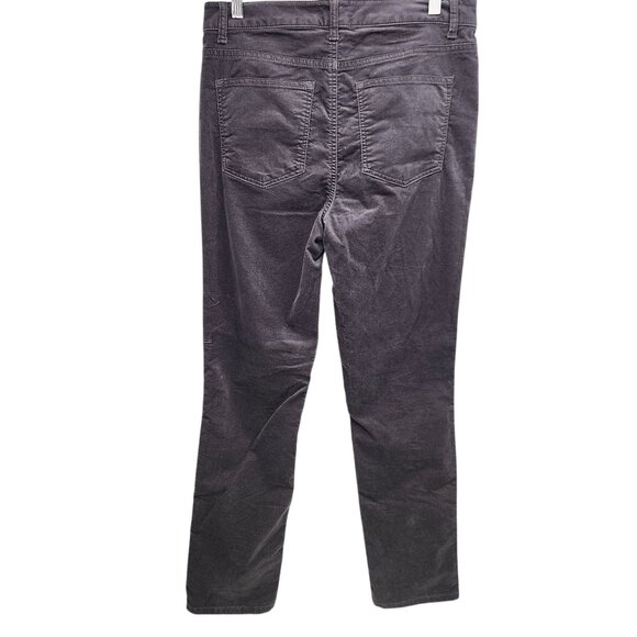 Talbots Womens Velveteen Straight Leg Pant Grey Stretch Cotton Elastane Size 8 - Picture 2 of 10